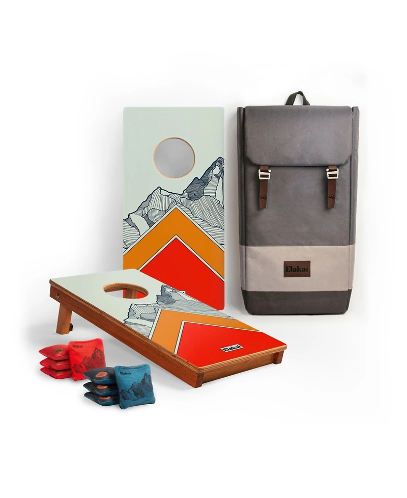 Elakai 1ft x 2ft Mount Mahogany Pathfinder Cornhole Board Set