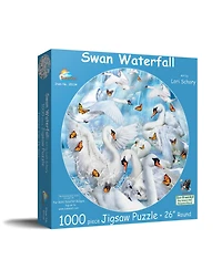 SunsOut Swan Waterfall 1000 piece Jigsaw Puzzle for Adults Round