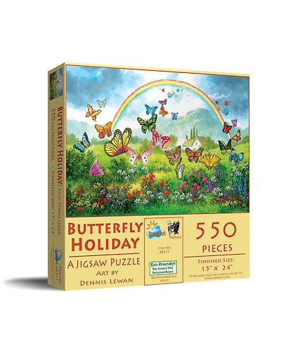 SunsOut Butterfly Holiday 550 piece Jigsaw Puzzle for Adults