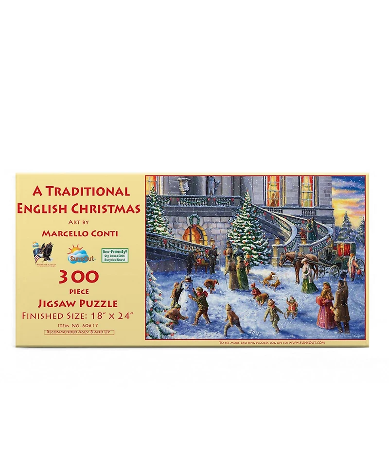 SunsOut A Traditional English Christmas 300 piece Jigsaw Puzzle for Adults Christmas