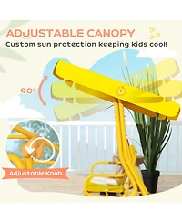 Qaba Kids Patio Swing, 2-Seater Outdoor Porch Swing Chair,