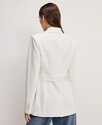 Good American Women's Essential Suiting Belted Jacket, Regular and Plus