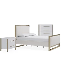 Furniture Emila 3-Pc. Upholstered King Bedroom Set Bed, 2-Drawer Nightstand and Chest