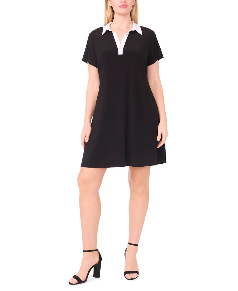 Msk Plus Shirt Collared Shift Dress