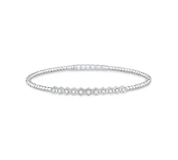 Macy's Diamond Flexible Bangle Bracelet (1/4 ct. t.w.) in Sterling Silver