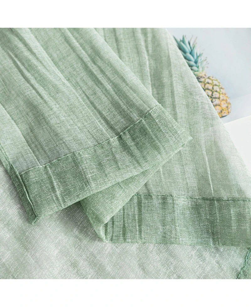 Awesome Home Crinkle Textured Semi-Sheer Rod Pocket Curtains Pair