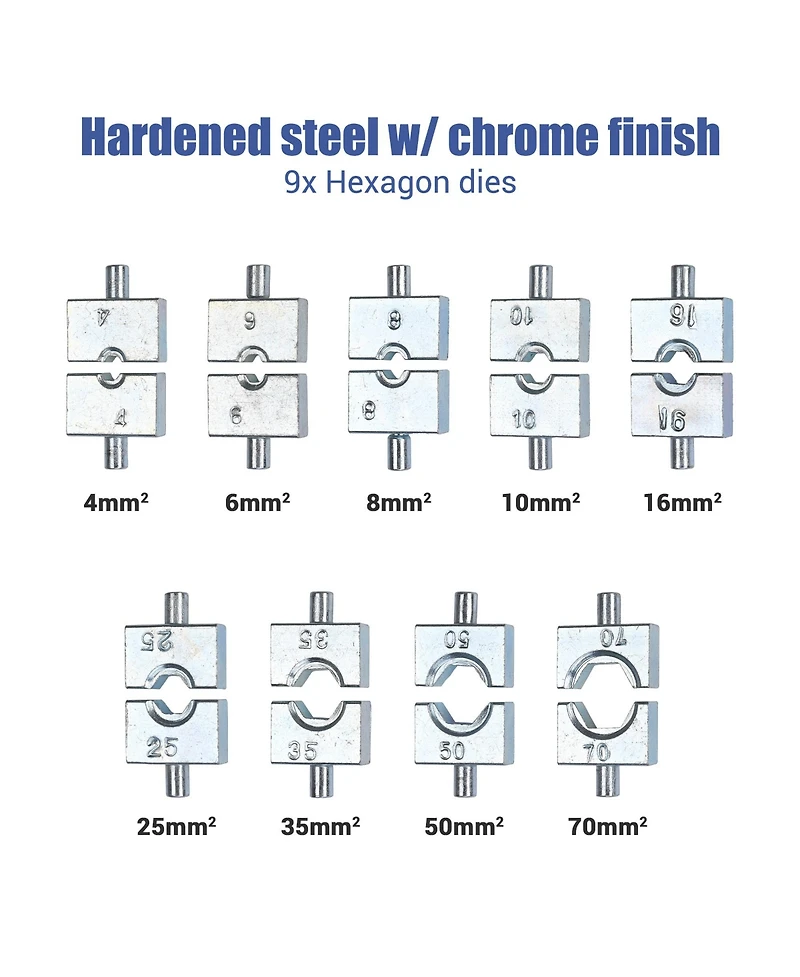 Yescom Hydraulic Wire Crimping Tool with Cable Cutter for Battery Cable Lug Terminal 1/8" to 3/16" Deck Railing Hardware