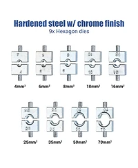 Yescom Hydraulic Wire Crimping Tool with Cable Cutter for Battery Cable Lug Terminal 1/8" to 3/16" Deck Railing Hardware