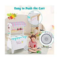 Hongge Kids Ice Cream Cart Playset with Display Rack and Accessories