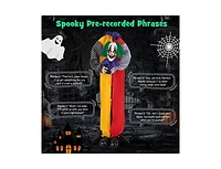 Mondawe 4.5ft Grins Animatronic Clown with Pre-Recorded Phrases and Led Eyes