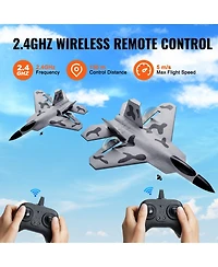 Mecale Rc Plane, 2.4GHz 2-Channel Fighter with 6-Axis Gyro, 2 Batteries, Ready-to-Fly Glider for Adults & Kids
