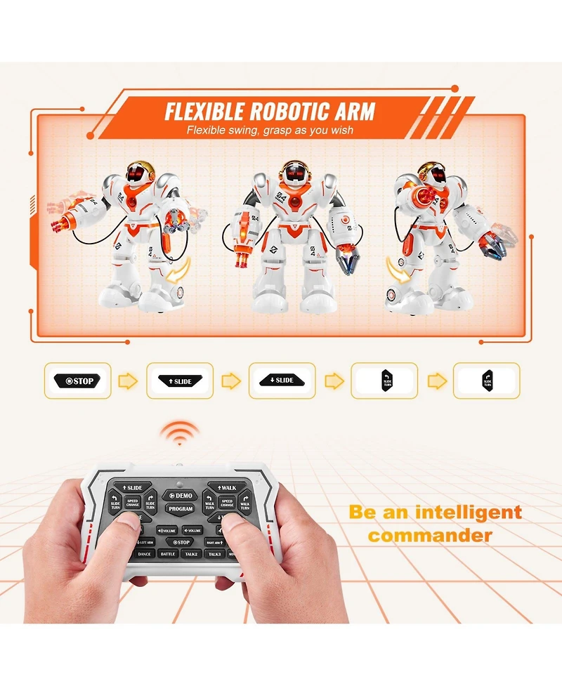 Mecale Rc Robot Toy for Kids, Programmable Remote Control Battle Robot with Bullets, Interactive Walking & Dancing Smart Robot for Boys Girls
