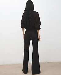 Mango Women's Mid-Rise Flare Pants