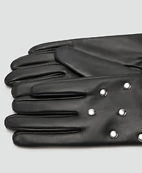 Mango Women's Studded Leather Gloves