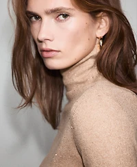 Mango Women's Lurex Perkins-Neck Sweater