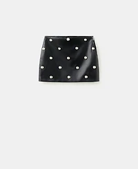 Mango Women's Studded Faux-Leather Skirt