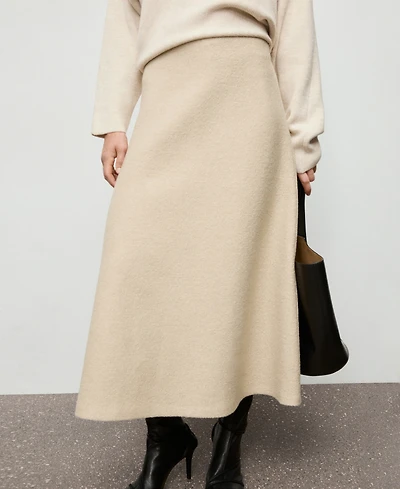 Mango Women's A-Line Wool Skirt