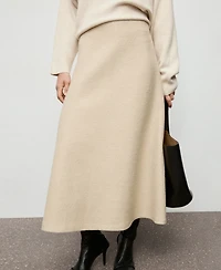 Mango Women's A-Line Wool Skirt