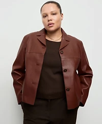 Mango Women's Pockets Faux-Leather Jacket