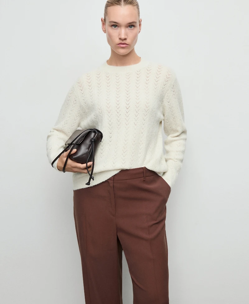Mango Women's Cable-Knit Lurex Sweater