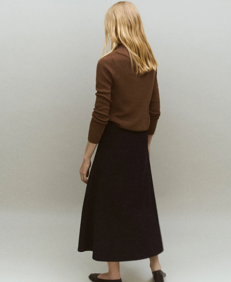 Mango Women's Asymmetrical Neck And Buttons Sweater