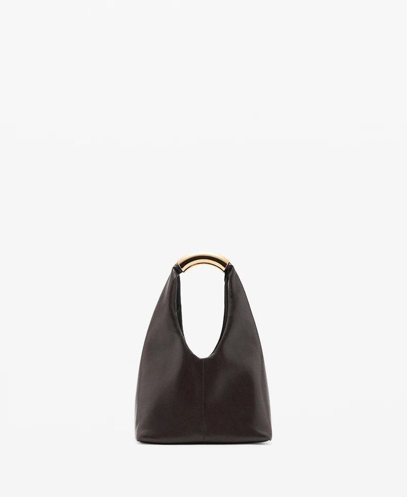 Mango Women's Metal Handle Handbag