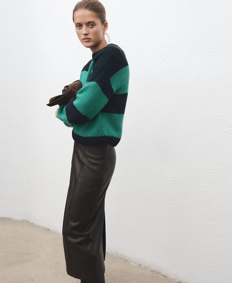 Mango Women's Knit Striped Sweater