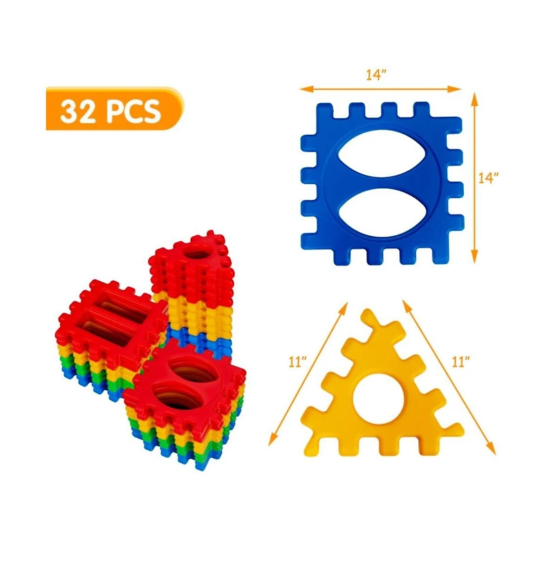 Hongge 32 Piece Big Waffle Block Building Set