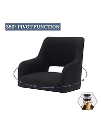 Mid-Century Modern Large Boucle Swivel Accent Arm Chair