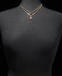Karl Lagerfeld Paris Multicolor Crystal Flower Layered Pendant Necklace, 16" + 3" extender