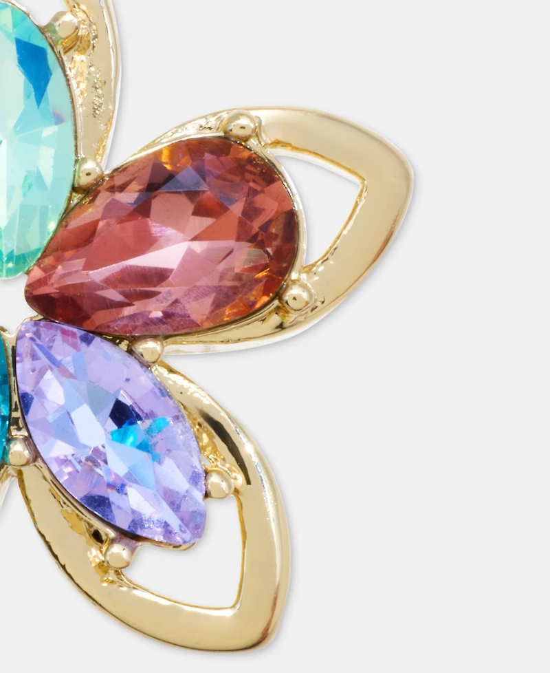 Karl Lagerfeld Paris Multicolor Crystal Flower Stud Earrings