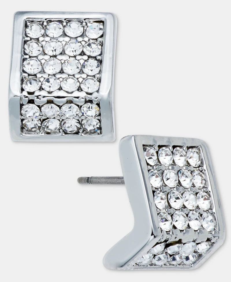 Karl Lagerfeld Paris Pave Geometric Stud Earrings