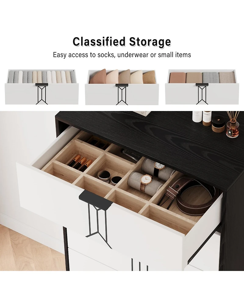 gaomon 5-Drawer Dresser with Large Storage and Display Top – Perfect for Organized Living