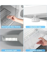 Cowsar Compact Refrigerator,4.5 Cu.Ft. Mini Separate Freezer Double 2-Door Adjustable Removable Shelves for Apartment/Dorm/Office,White