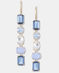 Lauren Ralph Lauren Gold-Tone Glass Stone Mixed Cut Linear Drop Earrings