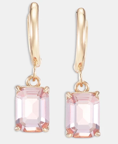 Lauren Ralph Glass Stone Drop Huggie Earrings