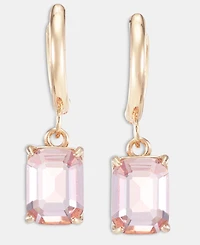 Lauren Ralph Glass Stone Drop Huggie Earrings