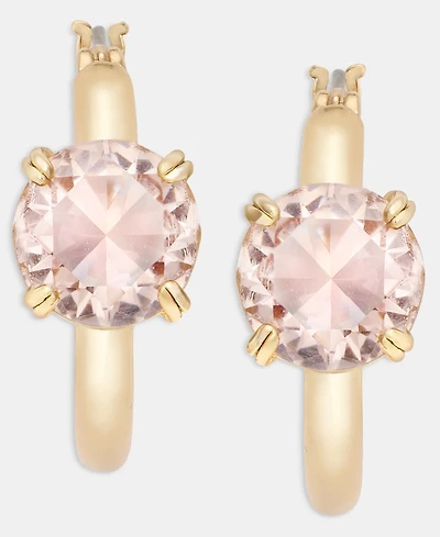 Lauren Ralph Gold-Tone Colored Stone Solitaire Small Hoop Earrings, 0.57"