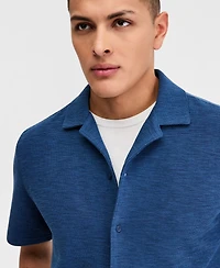 Sun + Stone Men's Michael Textured Short-Sleeve Camp Shirt, Macy's Exclusive