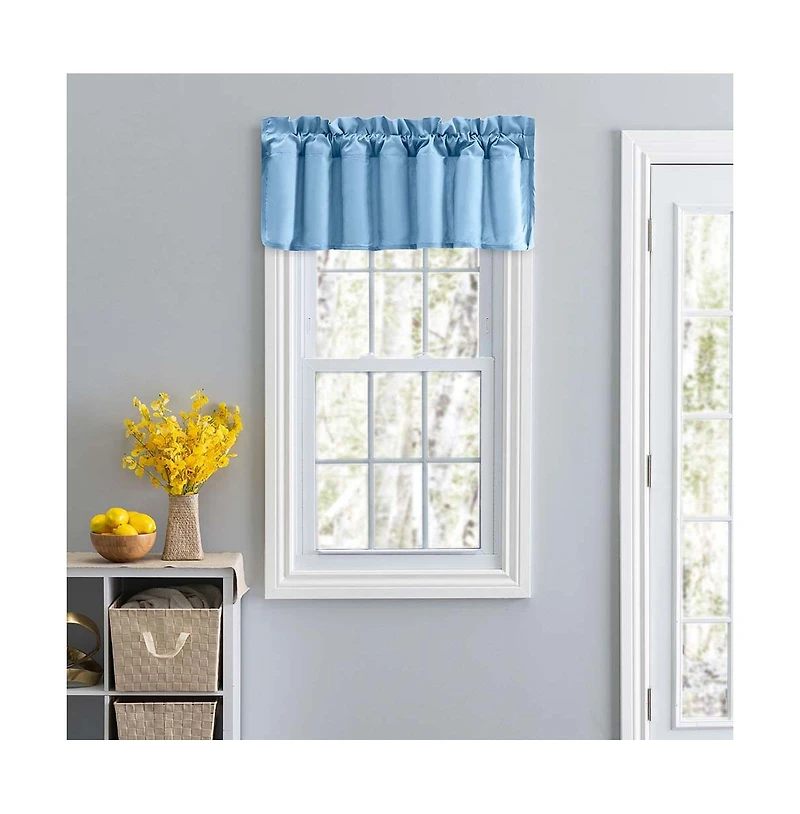 Ellis Stacey 3" Rod Pocket High Quality Fabric Solid Color Window Lined Filler Valance 42"x13" Slate