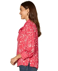 Democracy Petite 3/4-Sleeve Button-Down Woven Shirt