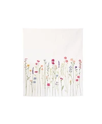 50" x 60" Botanical Field Floral Embroidered Quilted Throw Blanket
