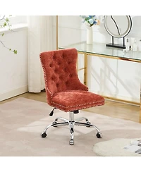 Streamdale Furniture Modern Chenille Tufted Office Chair with Chrome Base