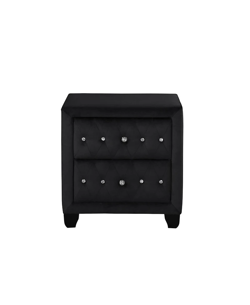 Streamdale Sophia Nightstand In Color Black Made With Wood