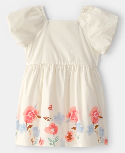 Carter's Girls' Toddler 2T-5T Puff-Sleeve Floral Dress