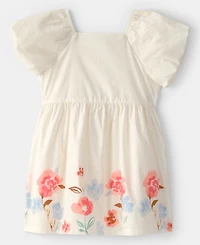 Carter's Girls' Toddler 2T-5T Puff-Sleeve Floral Dress