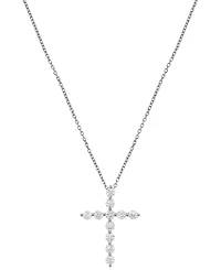 Macy's Cross Diamond Pendant Necklace (1/2 ct. t.w.) 14k White Gold (also Yellow Gold)