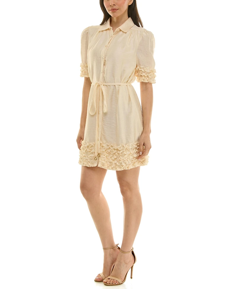 Taylor Women's Ruffle Detail Shirt Dress