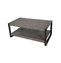 Jofran Pinnacle Modern Loft Iron and Wood Grey Coffee Table