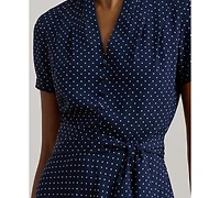 Lauren Ralph Women's Polka-Dot Belted Dress
